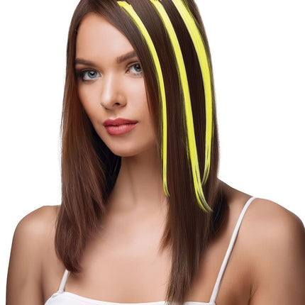 Extensions de cheveux jaunes 50cm 3pcs