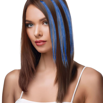 Extensions de cheveux bleues 50cm 3pcs