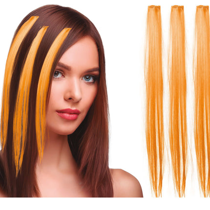 Extensions de cheveux orange 50cm 3pcs