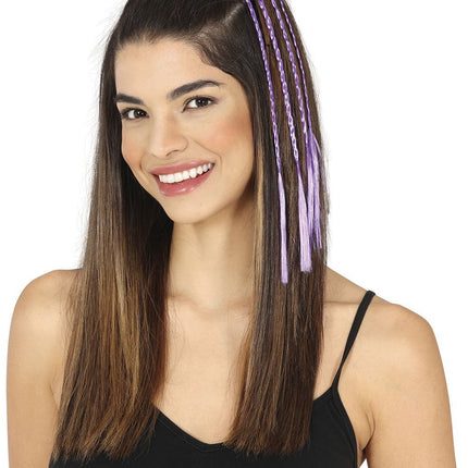 Tresses violettes 35cm 3pcs