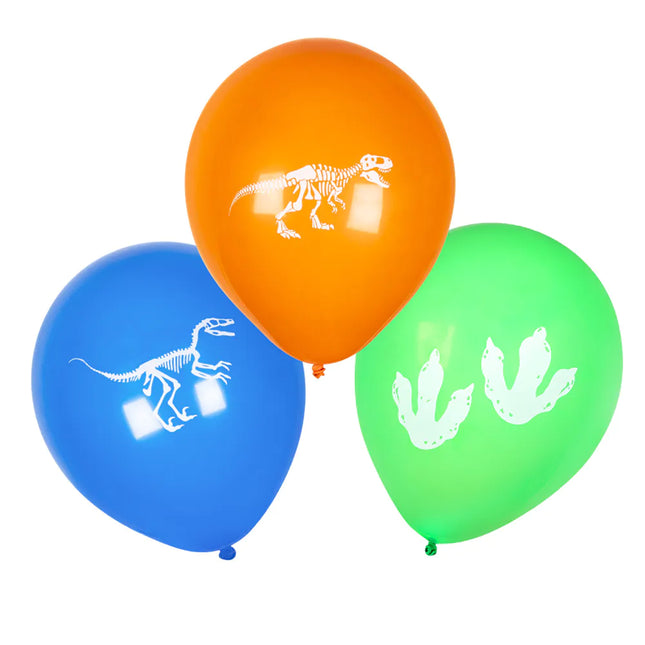 Ballons dinosaures colorés 25cm 6pcs