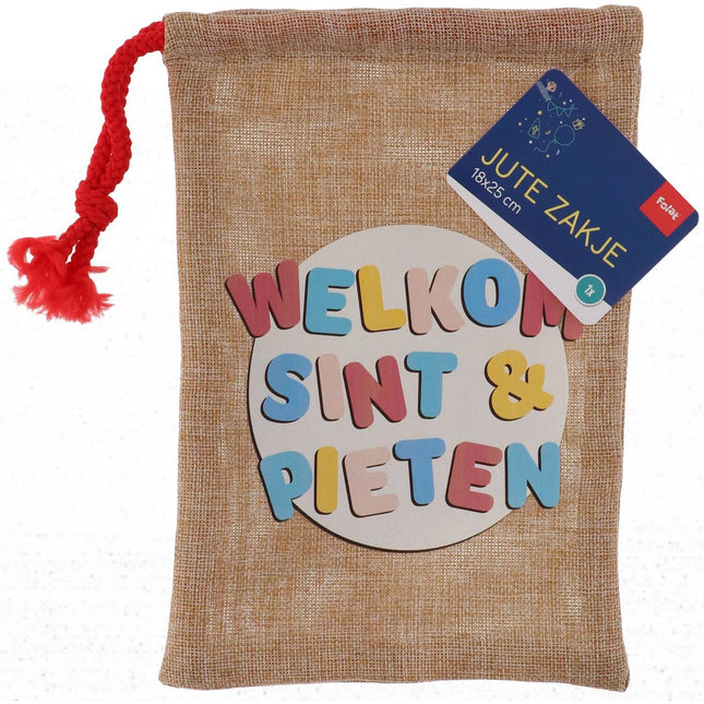 Sac de distribution Bienvenue Saint et Pieten Jute