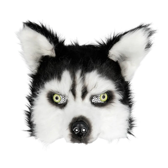 Peluche Husky à masque noir et blanc