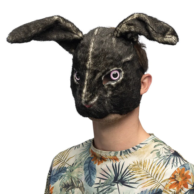 Masque de lapin peluche noire