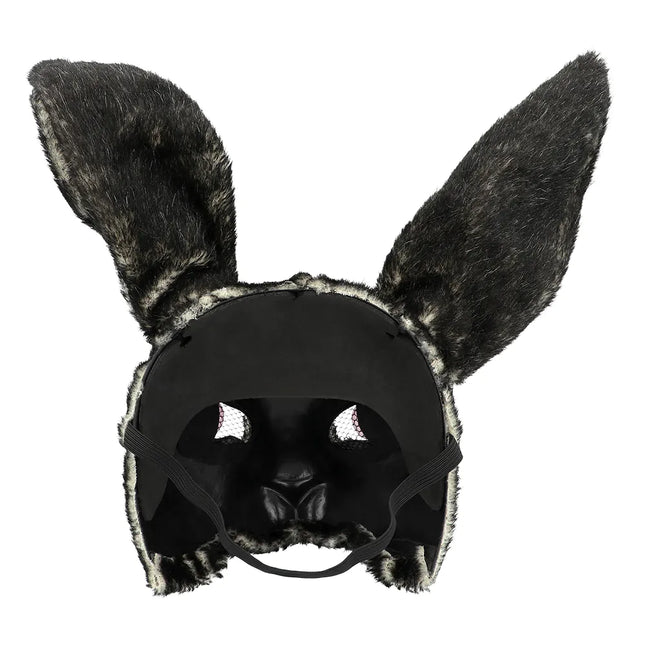 Masque de lapin peluche noire