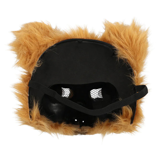 Masque d'ours en peluche marron