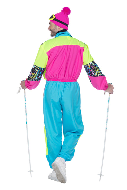 Combinaison de ski des années 80 fluo