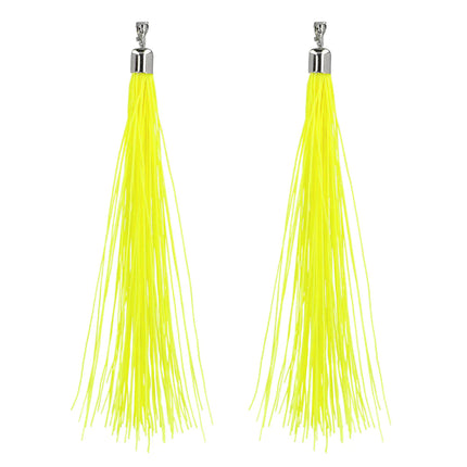 Boucles d'oreilles jaunes Franges 20cm