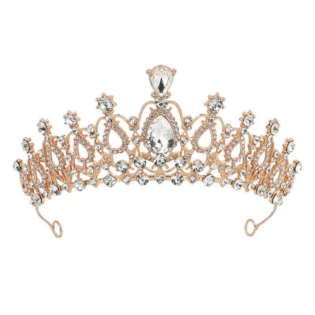 Couronne en or rose avec pierres