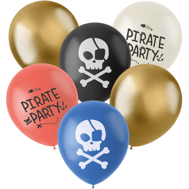 Ballons en latex - Fête des pirates - 33 cm - 6 pièces