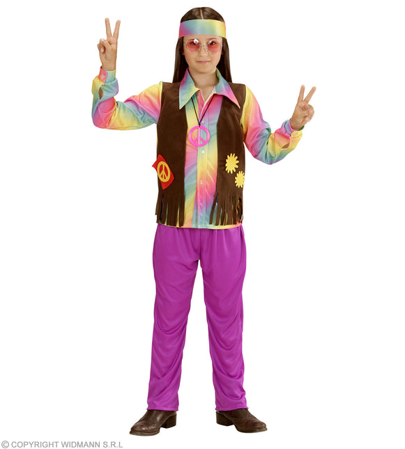 Costume de garçon hippie arc-en-ciel enfant