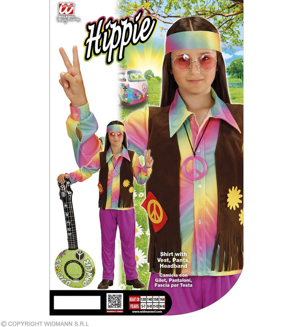 Costume de garçon hippie arc-en-ciel enfant