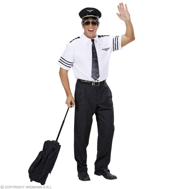 Costume de pilote avec cravate et casquette