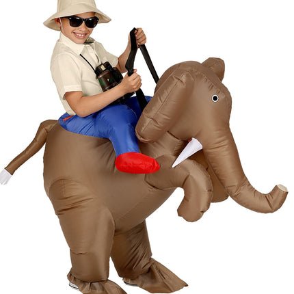 Costume de découvreur sur un éléphant pour enfant