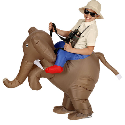 Costume de découvreur sur un éléphant pour enfant