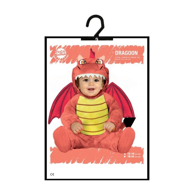 Costume de dragon rouge pour bébé