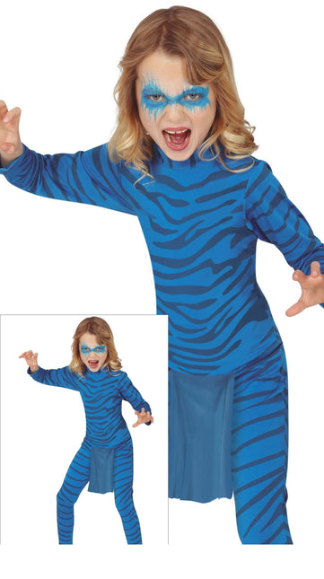 Costume de félin enfant bleu