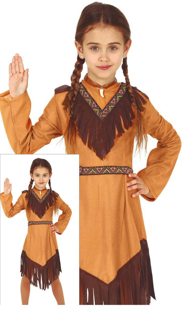 Costume de fille indienne marron