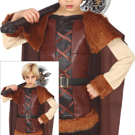 Costume de viking enfant marron