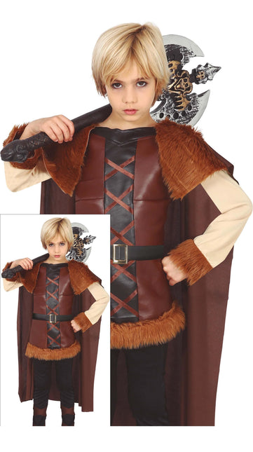 Costume de viking enfant marron