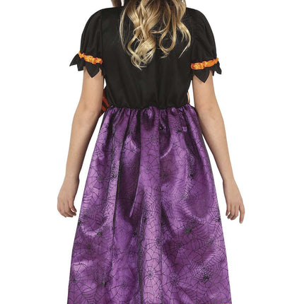 Costume d'Halloween sorcière fille violet noir