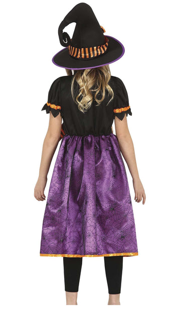 Costume d'Halloween sorcière fille violet noir