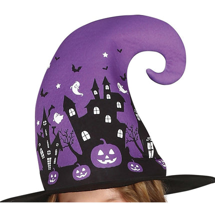 Costume d'Halloween de sorcière fille violet