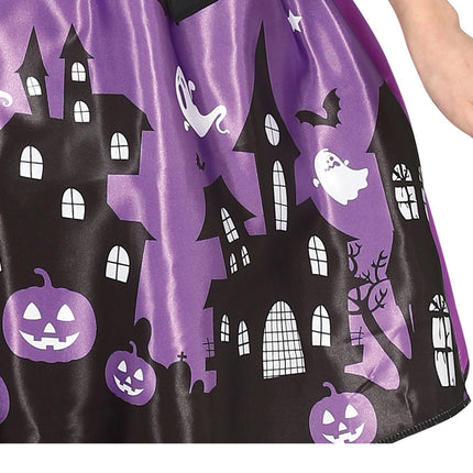 Costume d'Halloween de sorcière fille violet