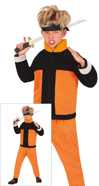 Costume de Ninja Garçon Orange Noir