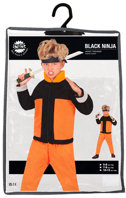 Costume de Ninja Garçon Orange Noir