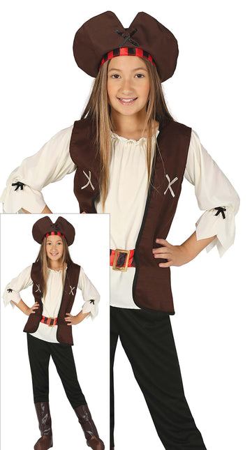 Costume de pirate Fille brune