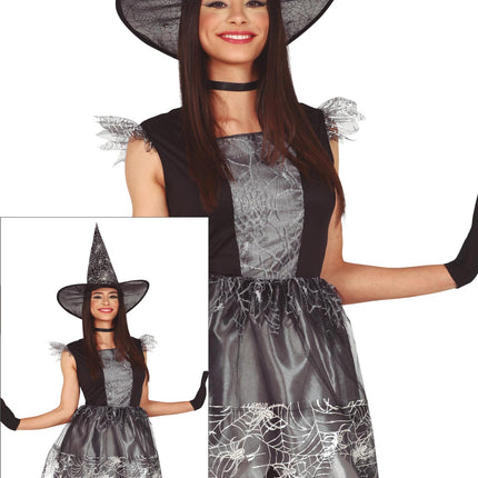 Costume de sorcière d'Halloween Dames Argent