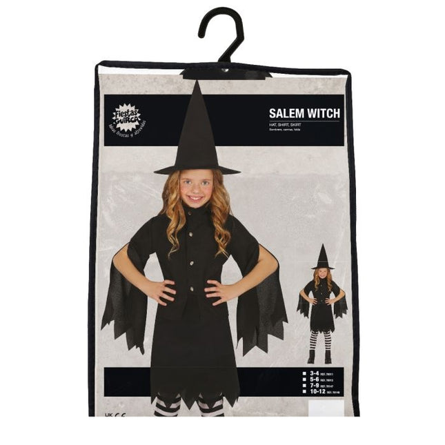 Costume d'Halloween sorcière fille noir