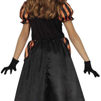 Costume d'Halloween sorcière fille citrouille orange