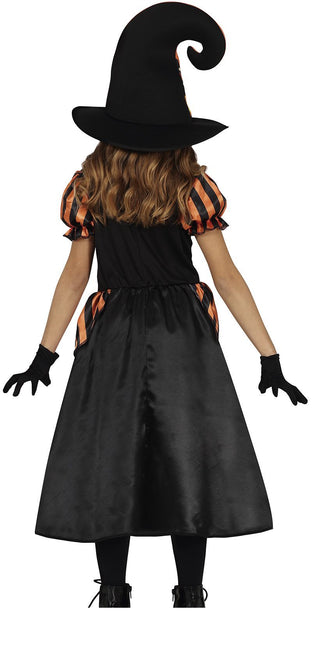 Costume d'Halloween sorcière fille citrouille orange