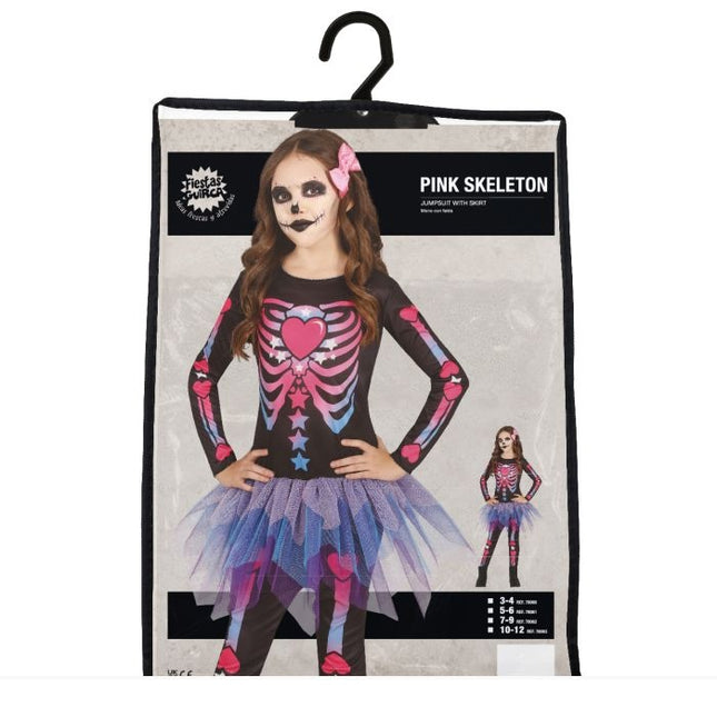 Costume d'Halloween Squelette Fille Rose