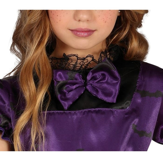 Robe d'Halloween sorcière fille violet