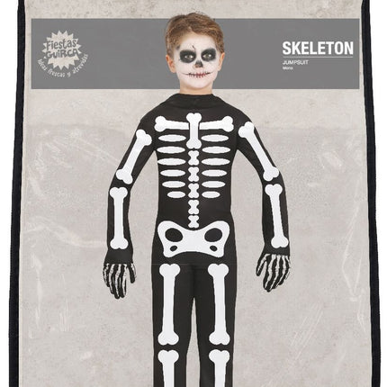 Costume d'Halloween Squelette Enfant Blanc Noir