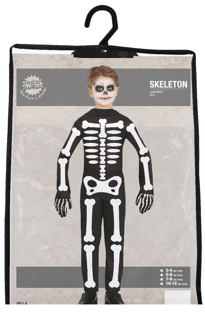 Costume d'Halloween Squelette Enfant Blanc Noir