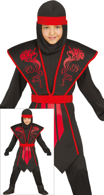 Combinaison Ninja Enfant Rouge Ombre