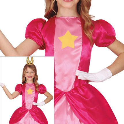 Princesse Robe Pêche Fille Rose