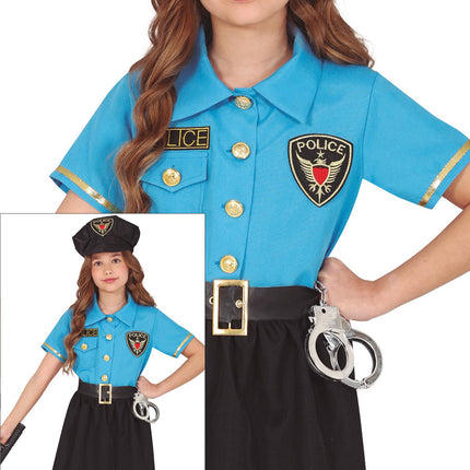 Costume de police fille bleue