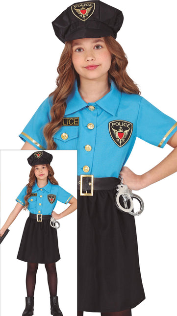 Costume de police fille bleue