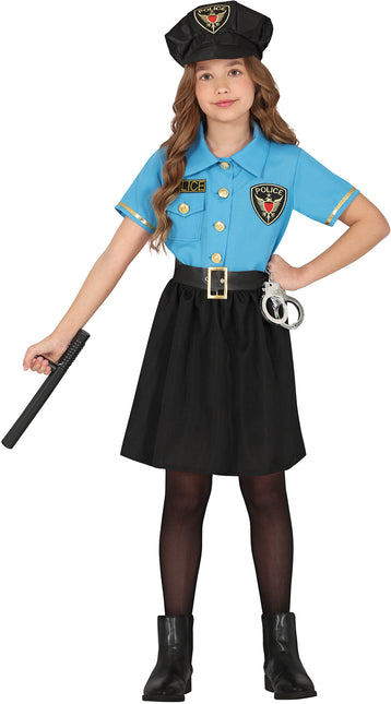 Costume de police fille bleue