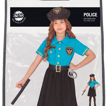 Costume de police fille bleue