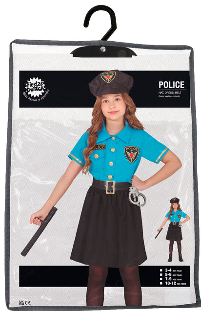 Costume de police fille bleue