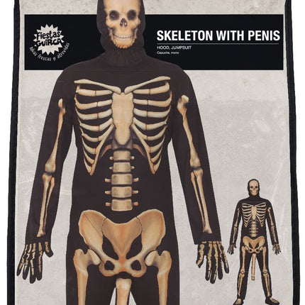 Costume d'Halloween Squelette Homme avec Pénis