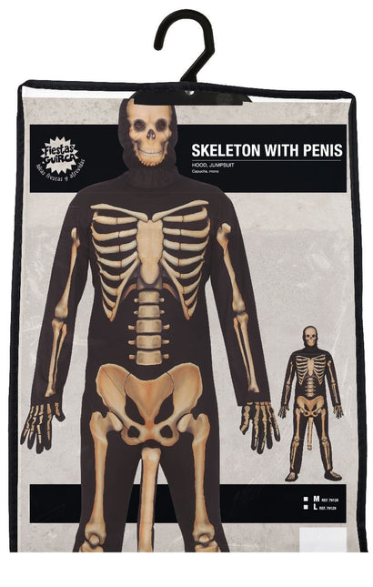 Costume d'Halloween Squelette Homme avec Pénis