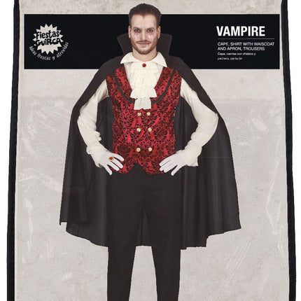 Costume d'Halloween Vampire Homme Rouge Blanc