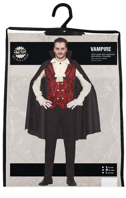 Costume d'Halloween Vampire Homme Rouge Blanc